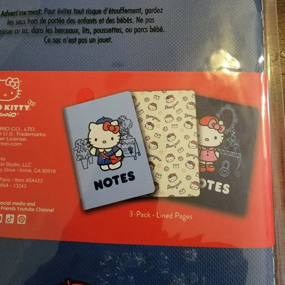 Hello Kitty Notebook Trio Set Sanrio Kawaii Stationery 3 Pack 240 Pages New